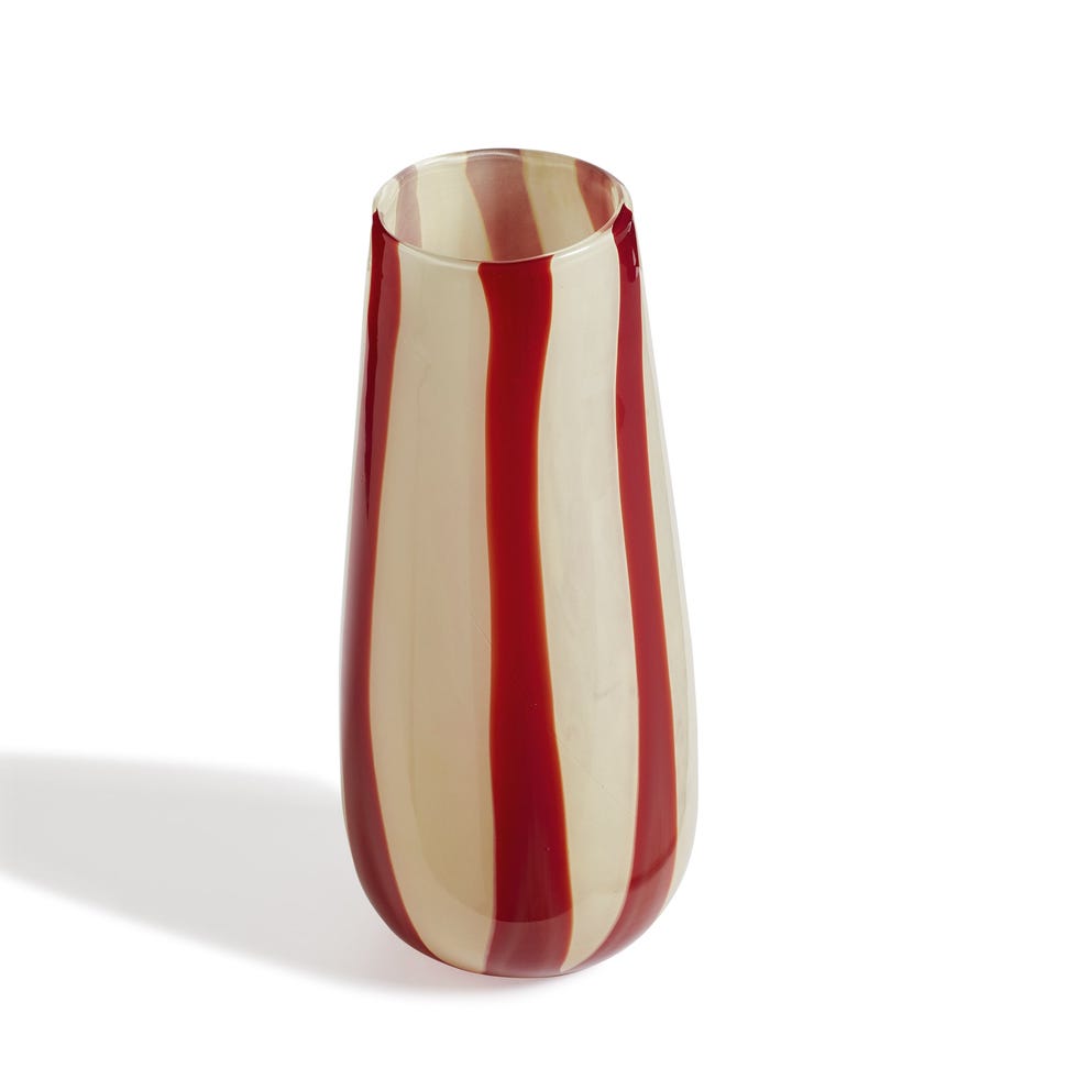 Twistle Glass Vase - Red/Antiqued White