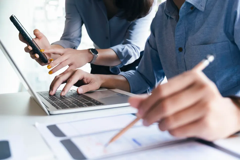 UI designers working on project