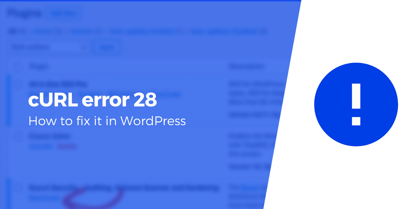 How to Fix "cURL Error 28" on WordPress Sites