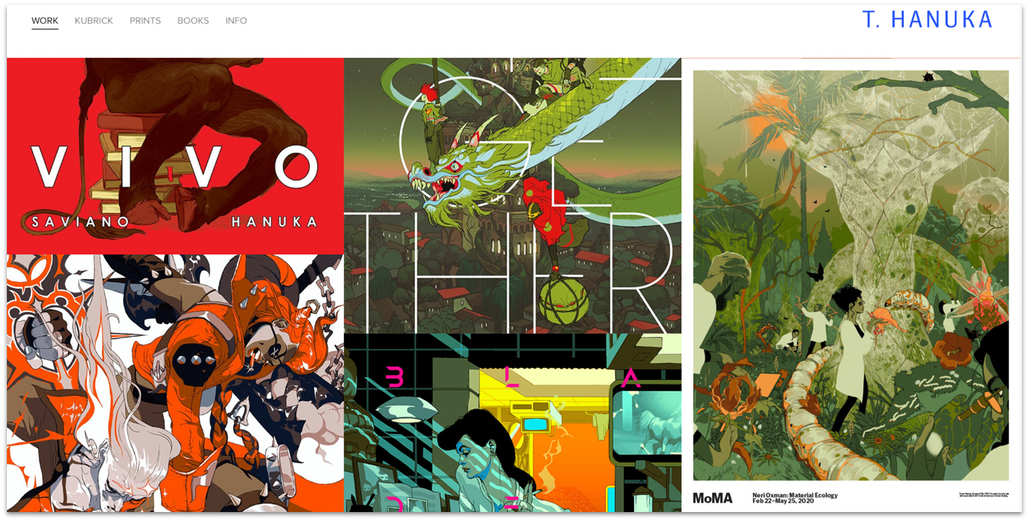 Hanuka portfolio homepage gallery