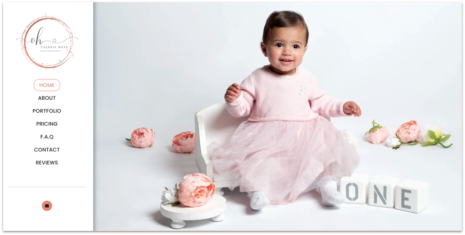 Valerie Hope photography portfolio homepage