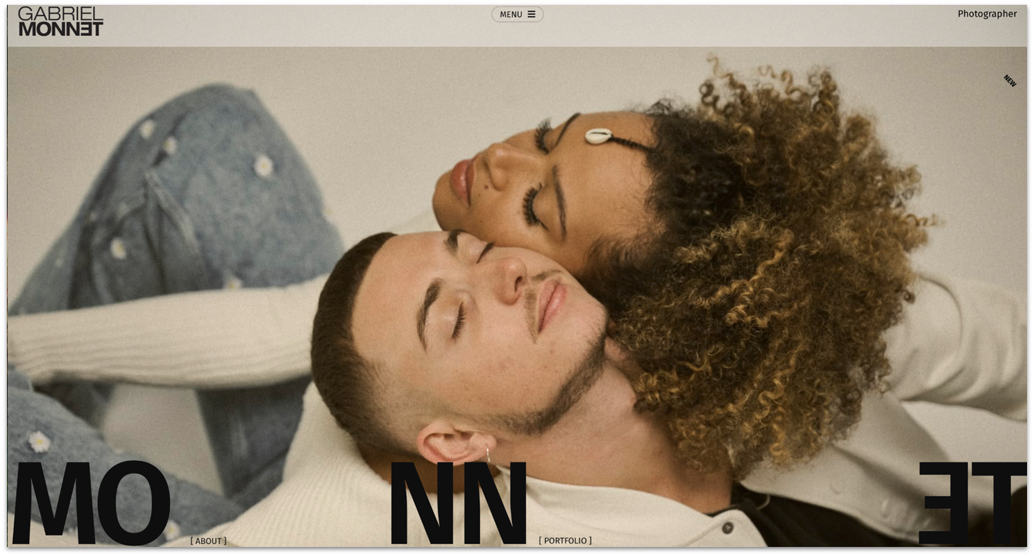 Gabriel Monnet photography portfolio homepage carousel