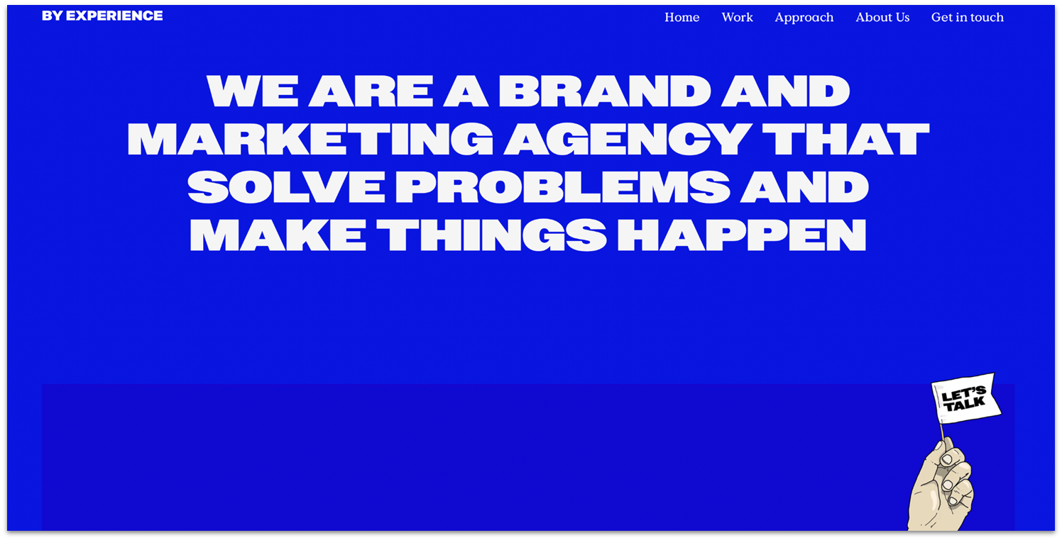 By Experience brand and marketing agency portfolio homepage