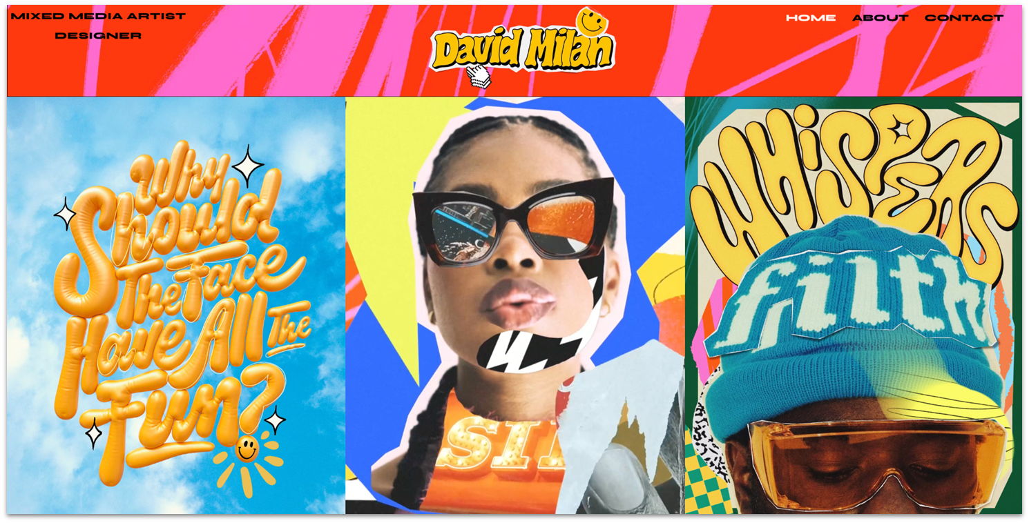 David Milan portfolio homepage