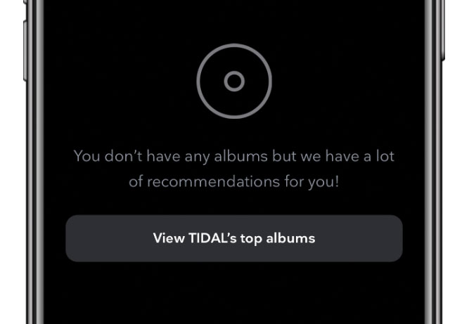 Screengrab from Tidal showing a UI tip