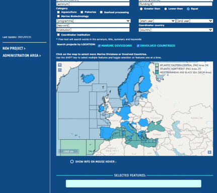 The BlueBio project’s database: web-mapping cooperation to create value for the Blue Bioeconomy