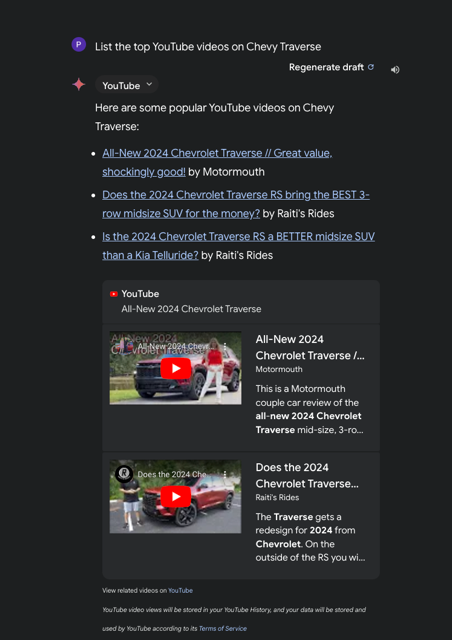 Gemini result for Top videos of a Chevrolet Traverse