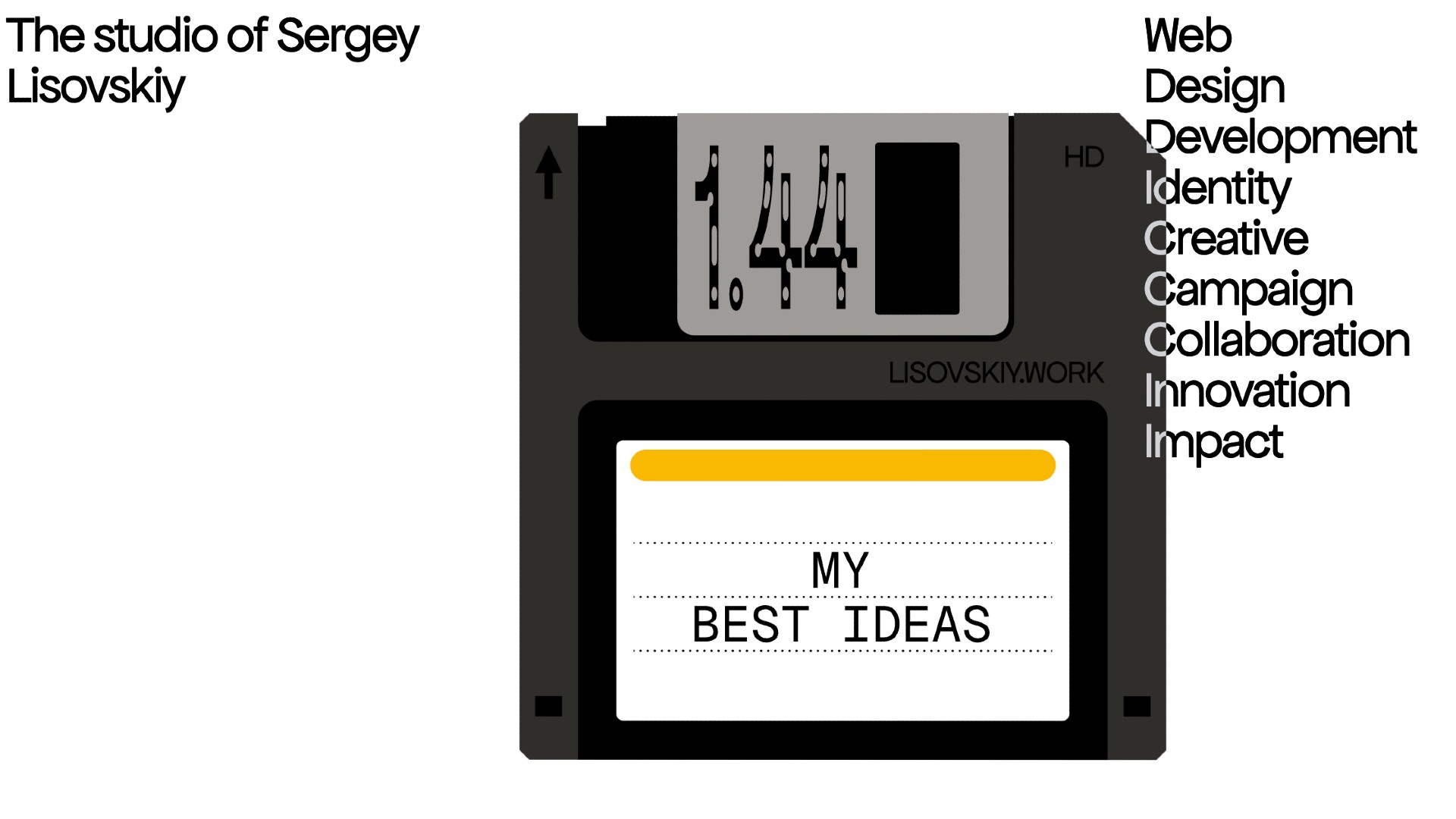 Homepage of portfolio by Sergey Lisovskiy