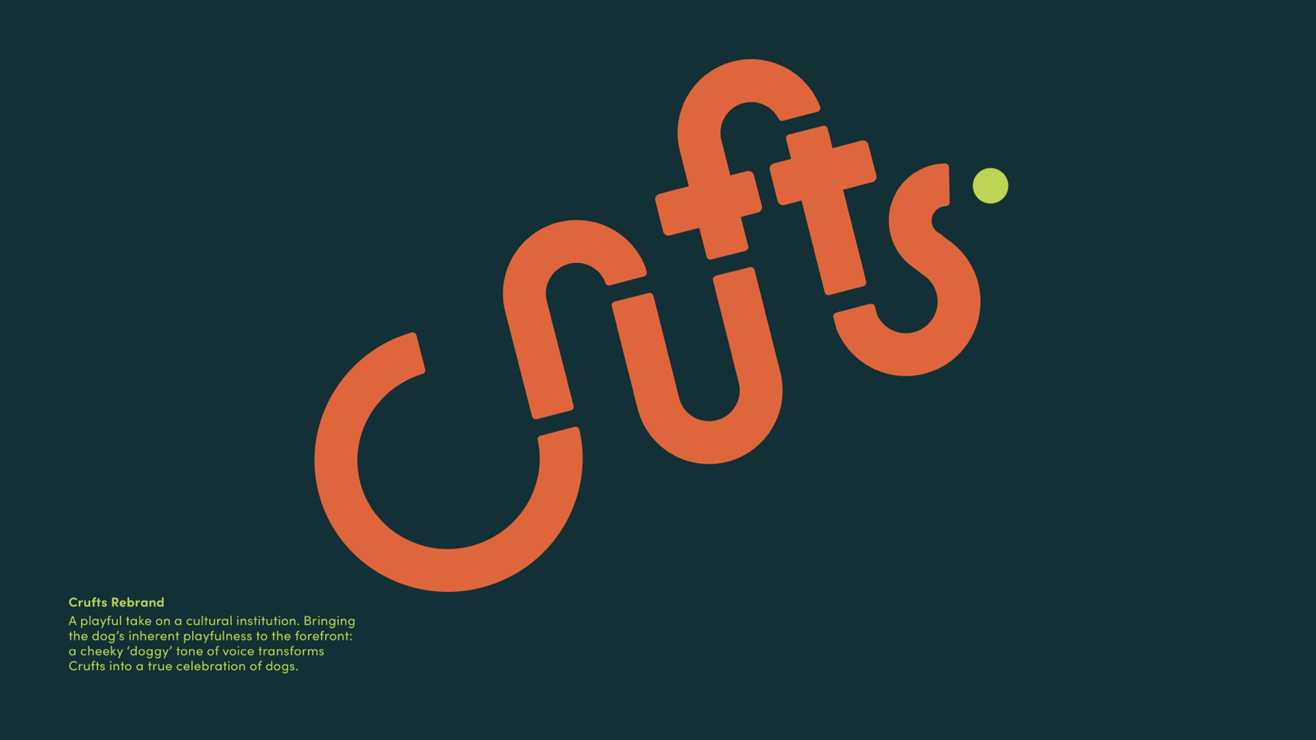 Page from Isabella Aktinson's portfolio showing Cruft's logo