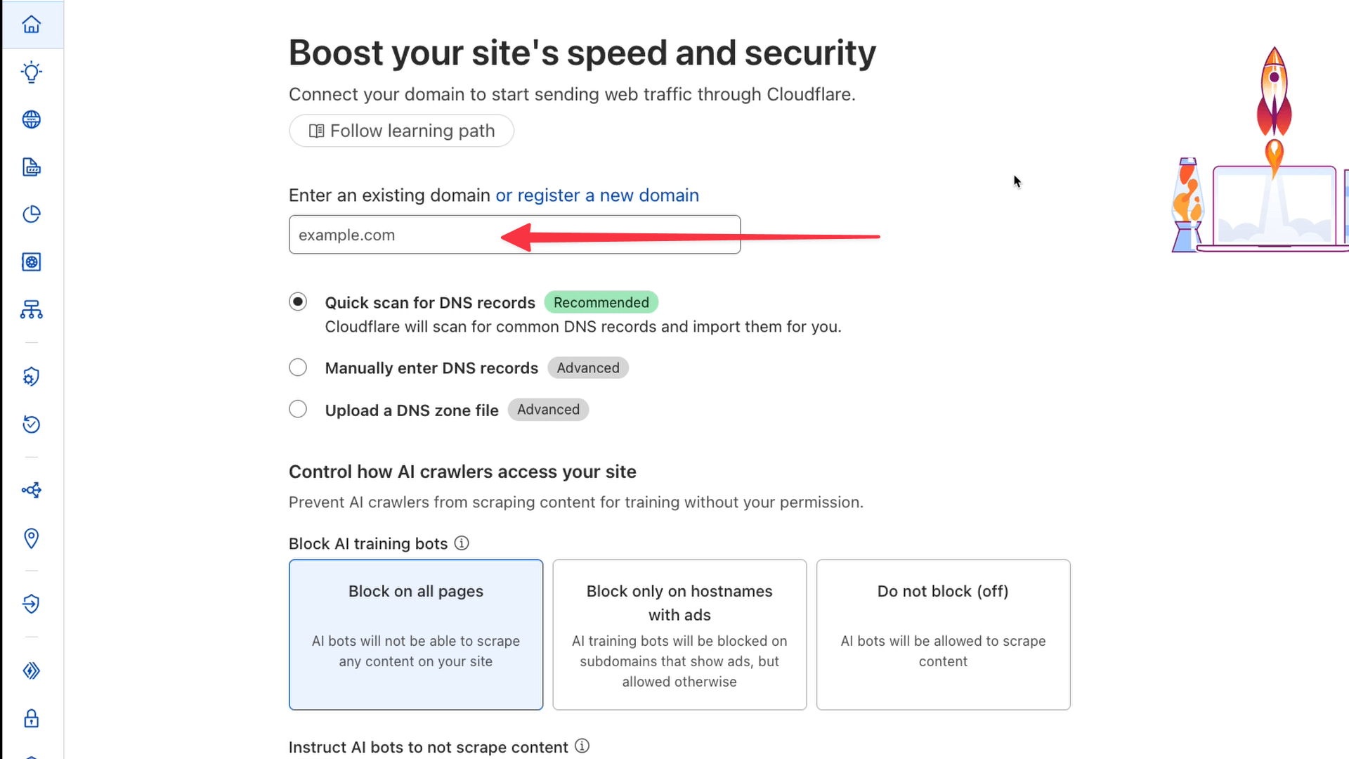 Add domain to Cloudflare