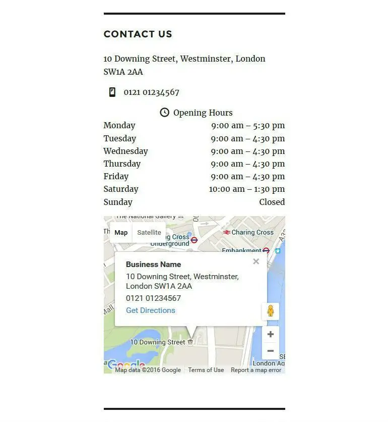 Business Profile Widget