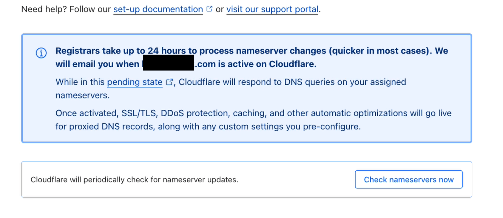 Check nameservers now