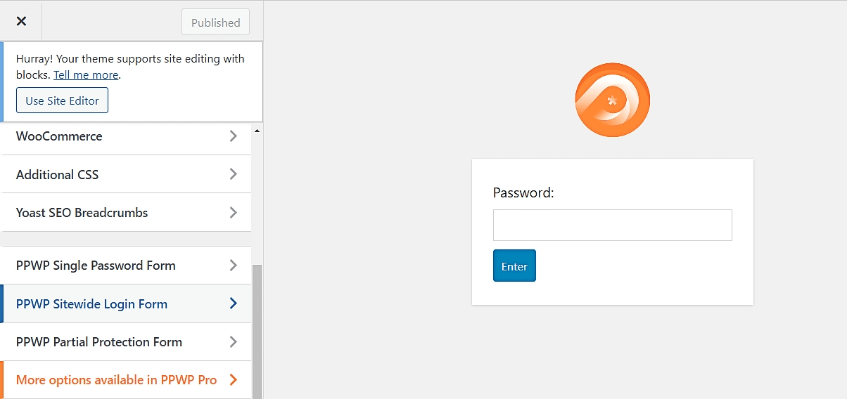 Customizing the WordPress password form.