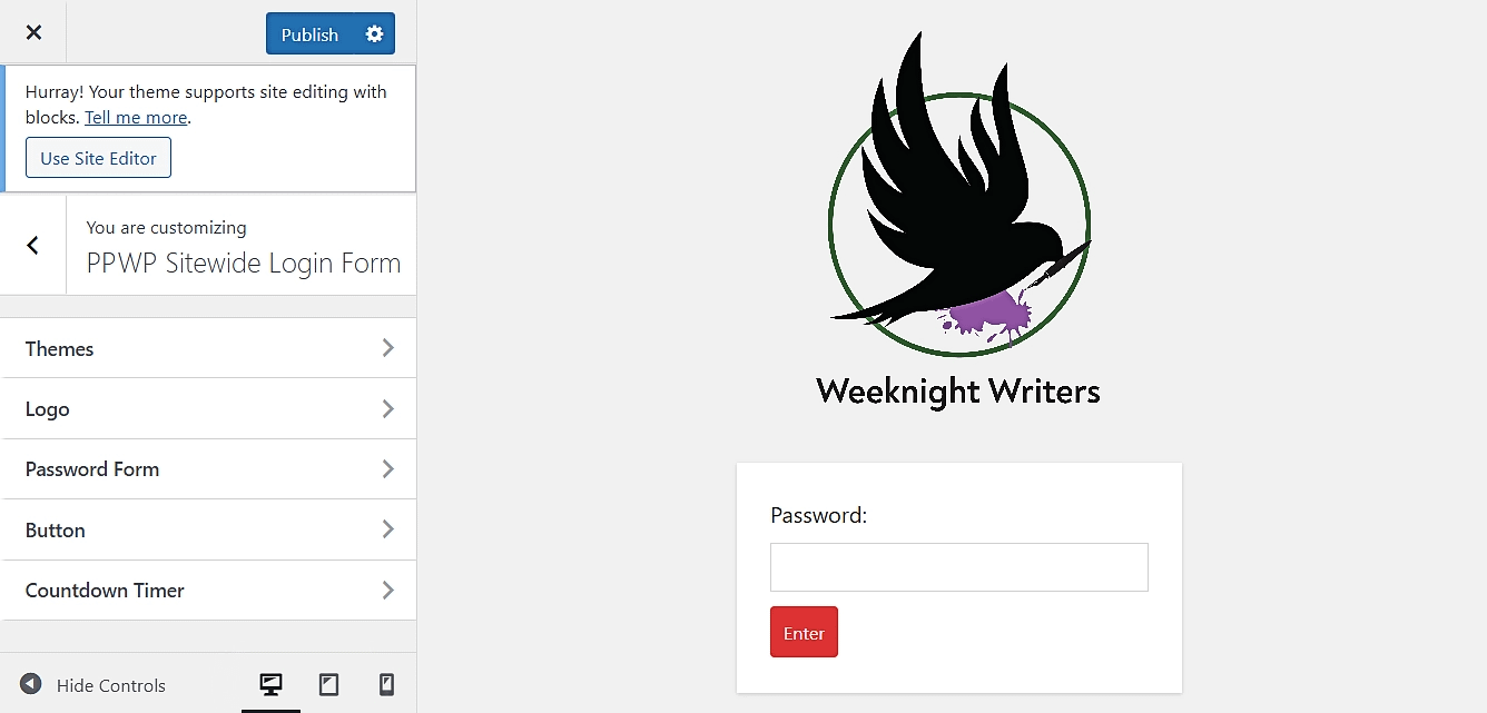 Creating a custom sitewide login form by adding a logo.