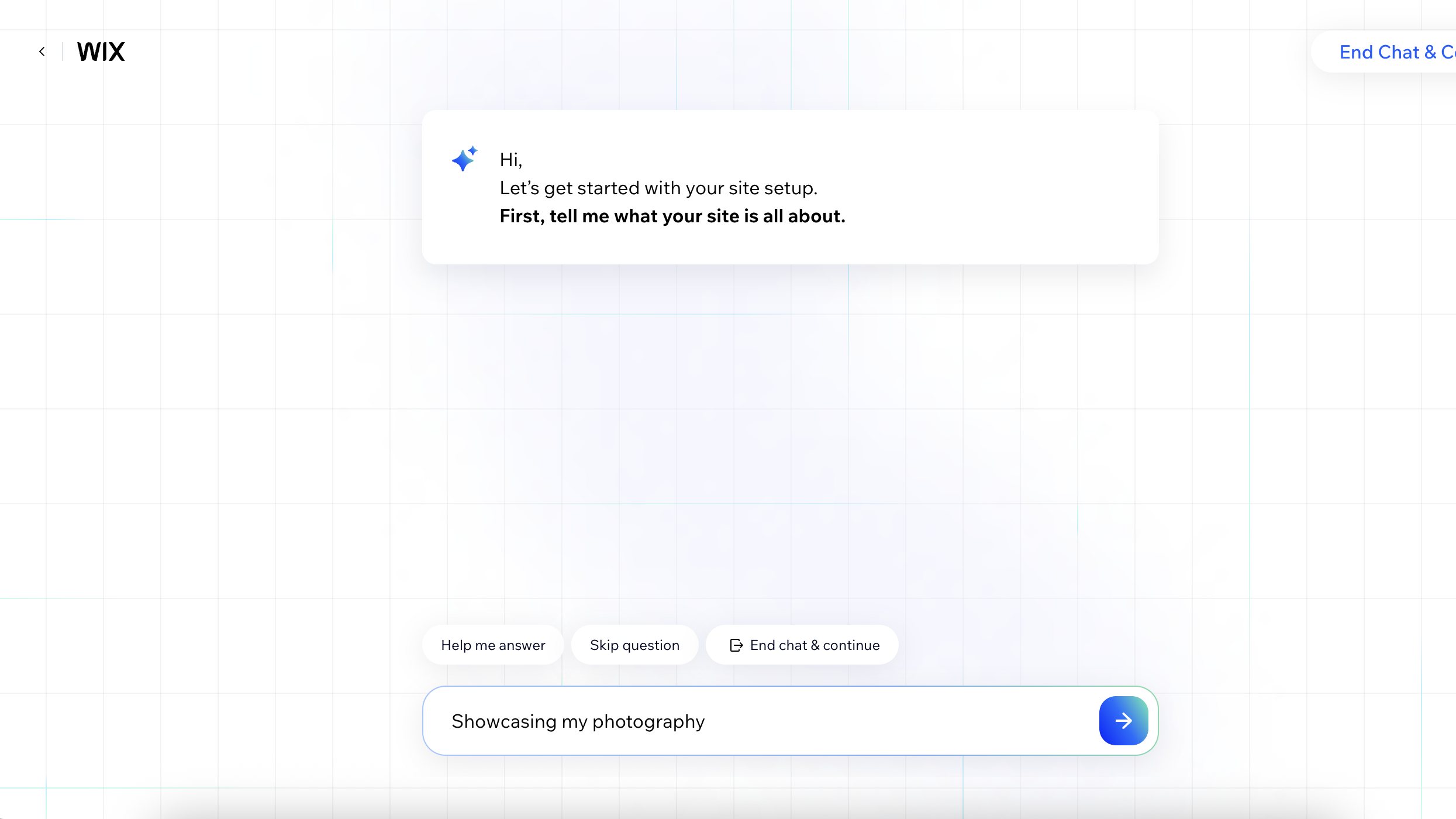 Screenshot of Wix setup process