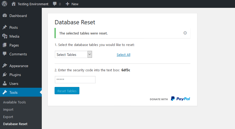 How to reset WordPress: reset complete