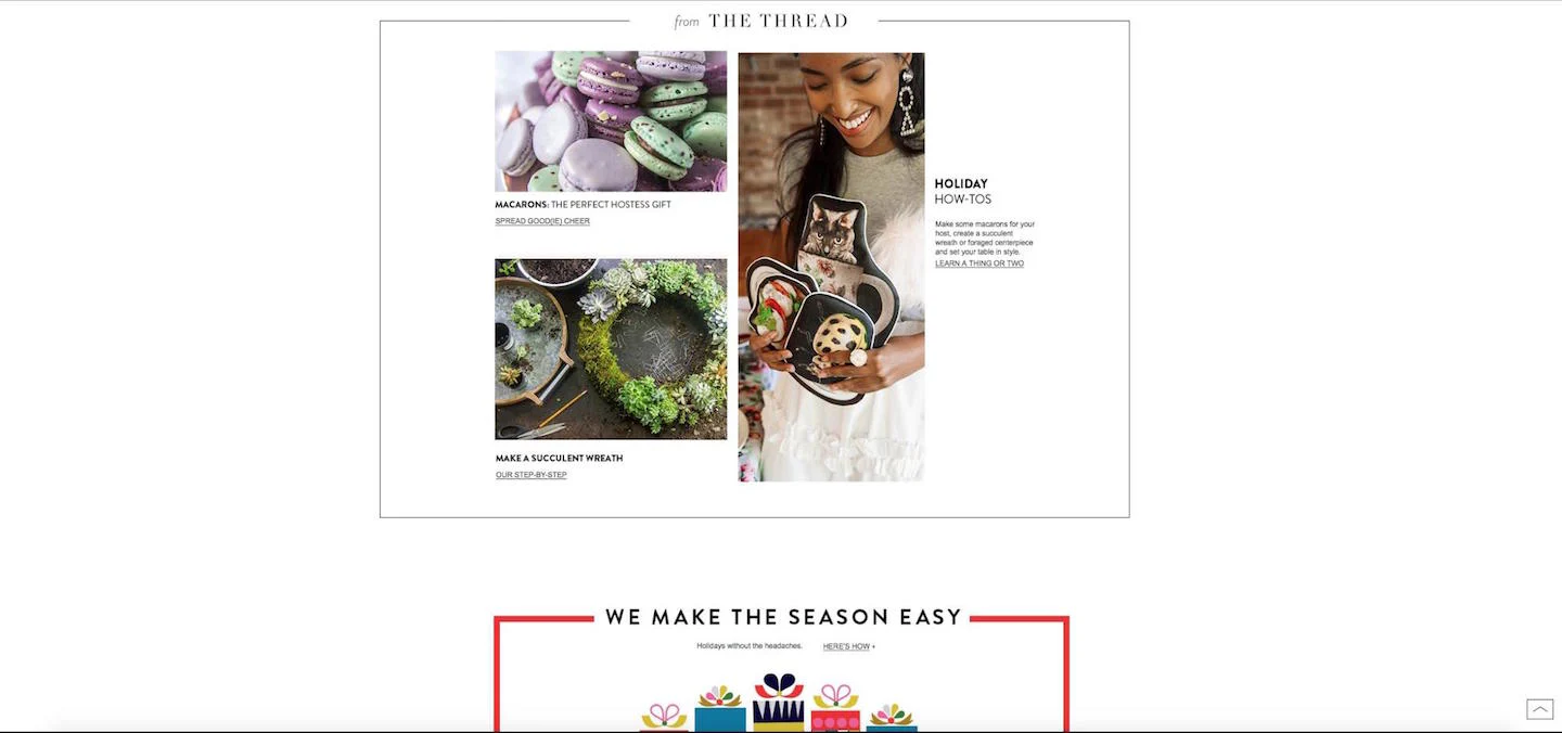 Designing Webpages For Christmas: Nordstrom Blog Entries