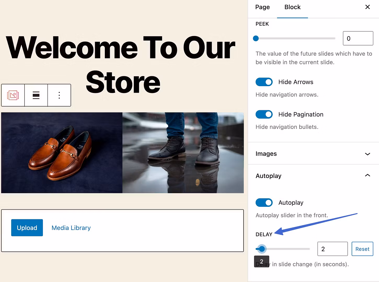 Choosing a delay for autoplay 