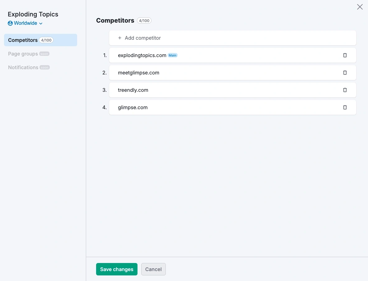 Select your target country or region in Semrush Traffic Analytics