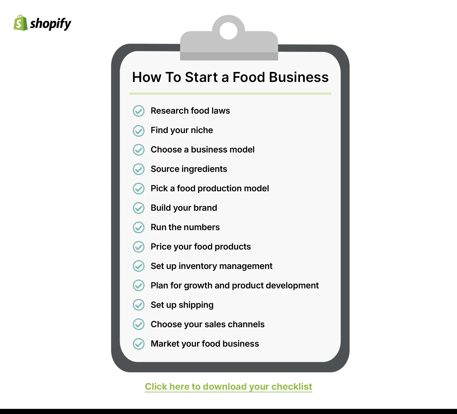 How to start a food business checklist