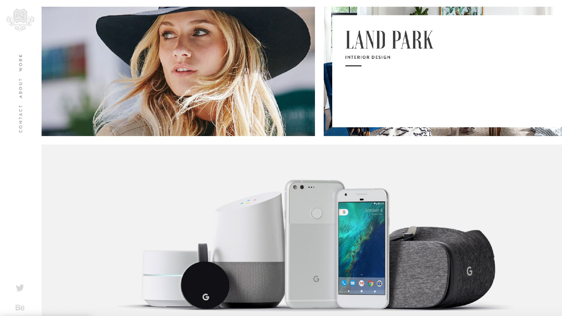 Screengrab of portfolio by Kele Dobrinski