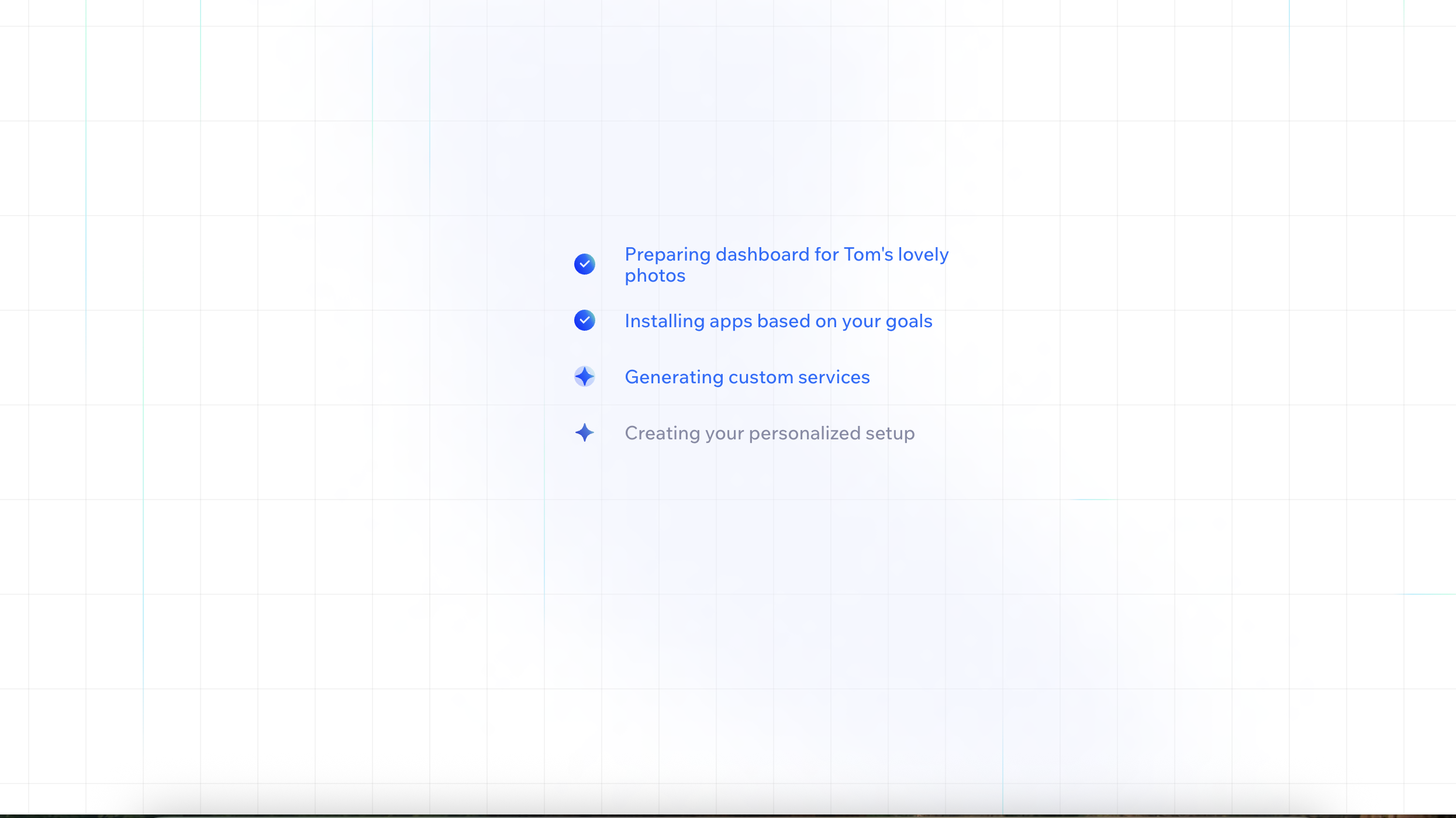 Screenshot of Wix setup process