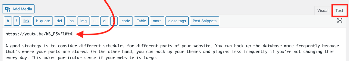 How to add YouTube videos to WordPress using the classic editor