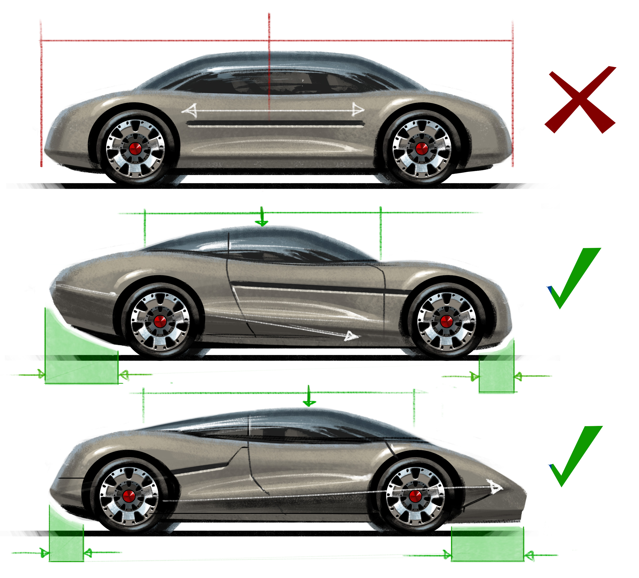 Design epic vehicles; three different car designs