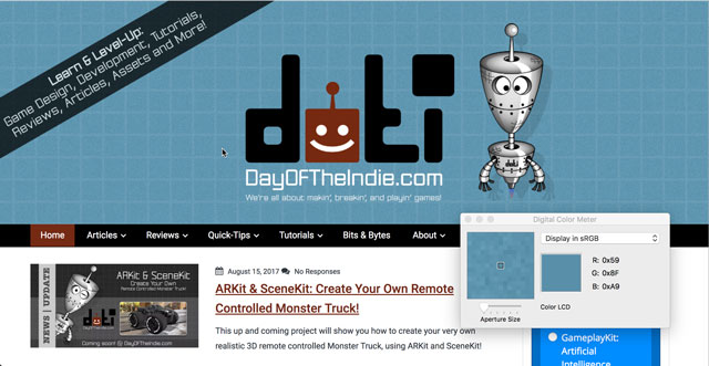 Example of Digital Color Meter in action colour tools