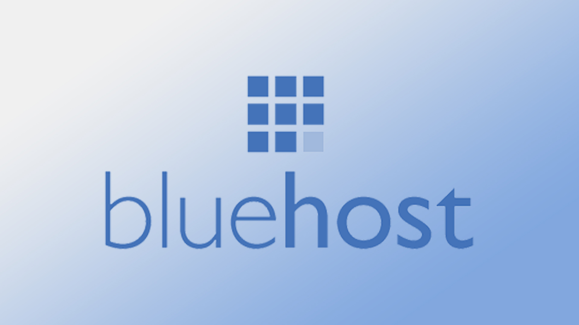 The Blue Host logo on a gradient blue background.