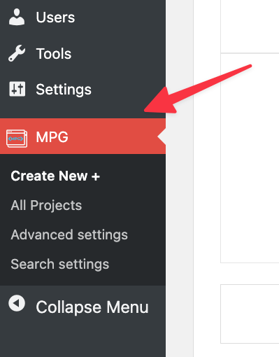 MPG in wp admin