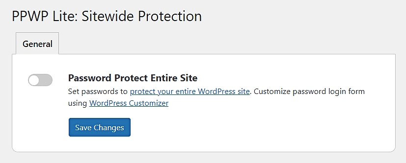 Sitewide Protection for WordPress option inside the Password Protect WordPress plugin.