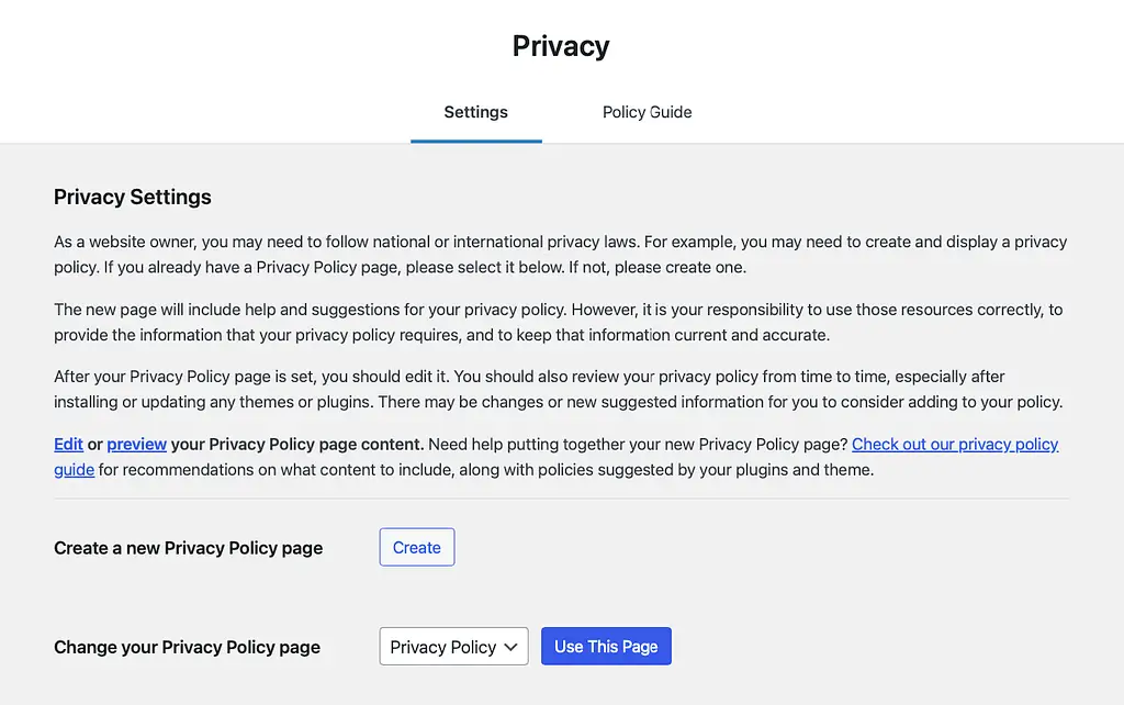 Privacy Screen Settings