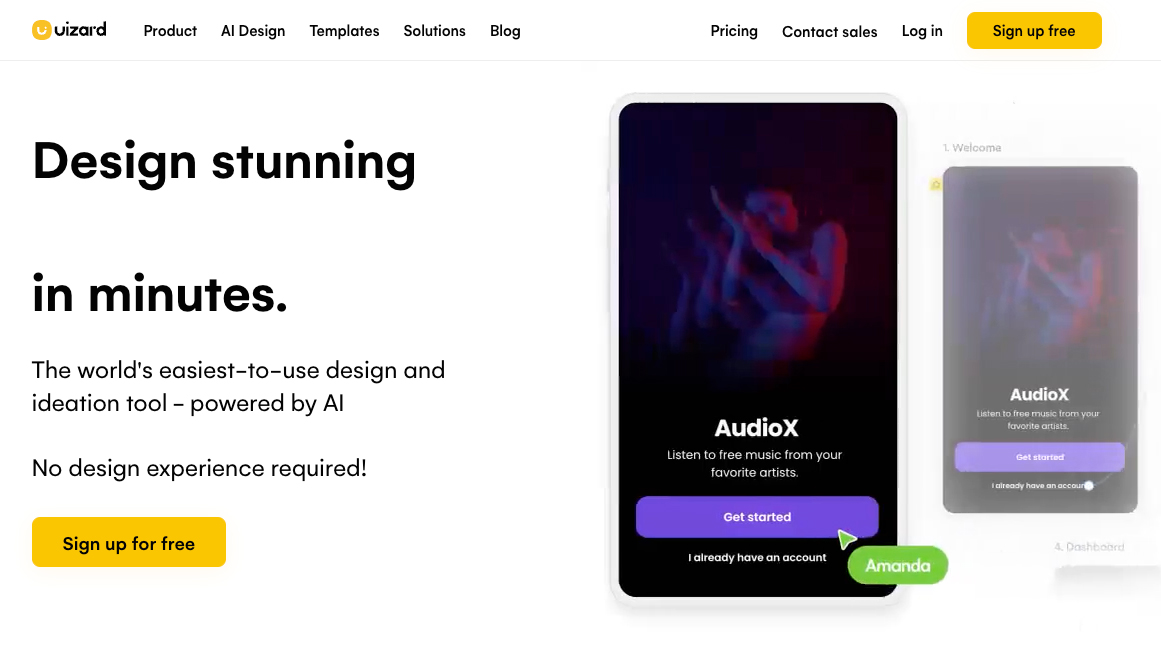 screenshot of Uizard