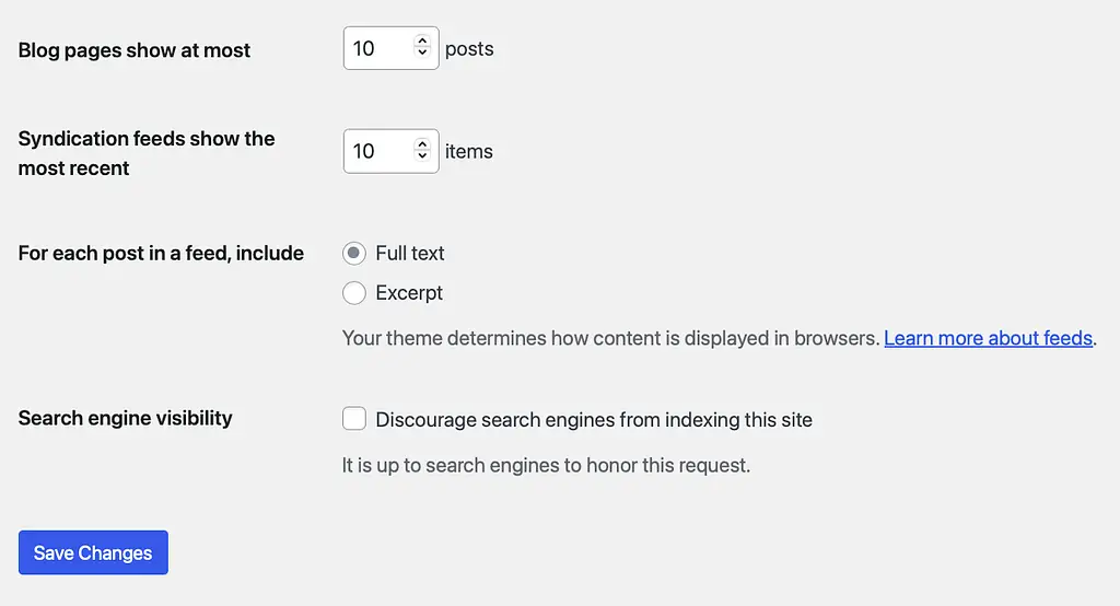 Reading Screen Settings