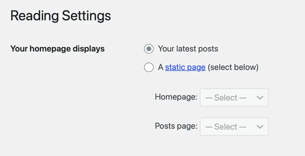 Reading Screen Options