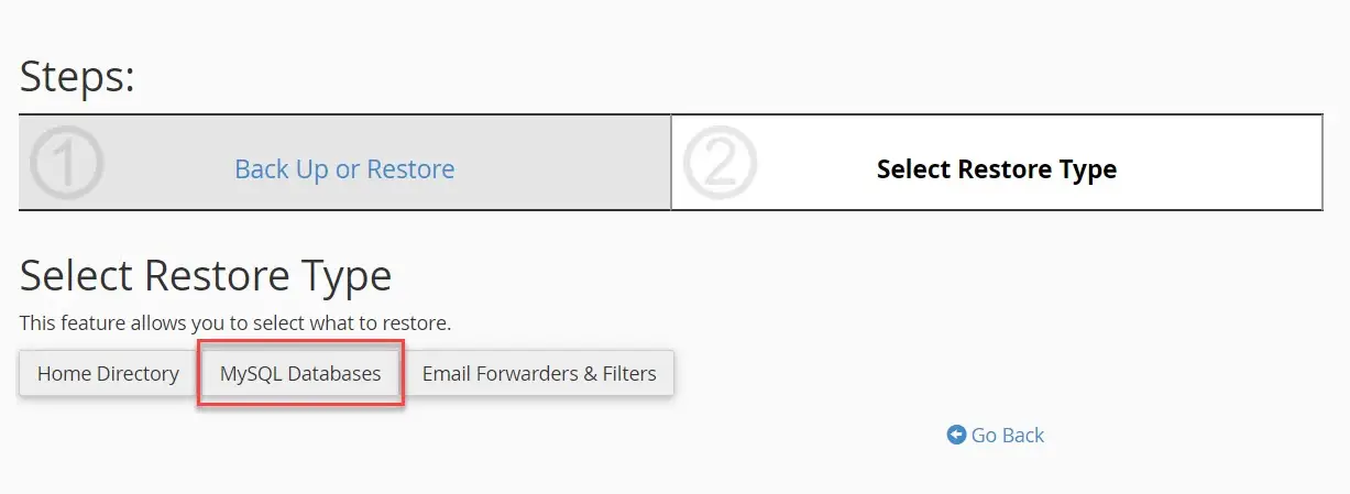 How to restore WordPress database from backup using cPanel