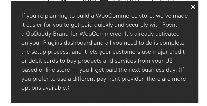 GoDaddy's WooCommerce plugin for fast payments
