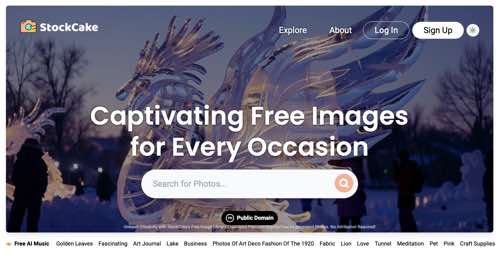 Home page of StockCake Home page of StockCake