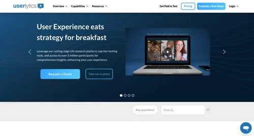 Userlytics homepage.