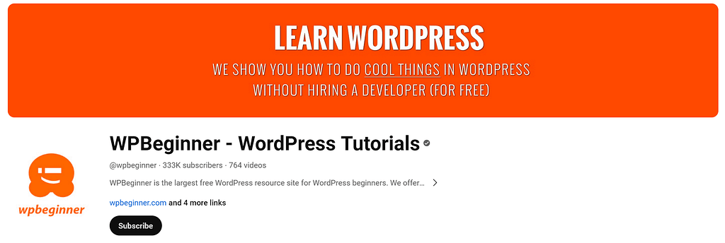 WPBeginner YouTube channel