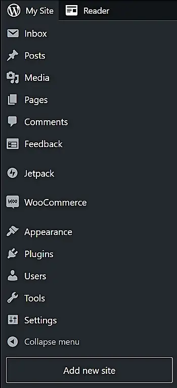 WordPress.com dashboard.