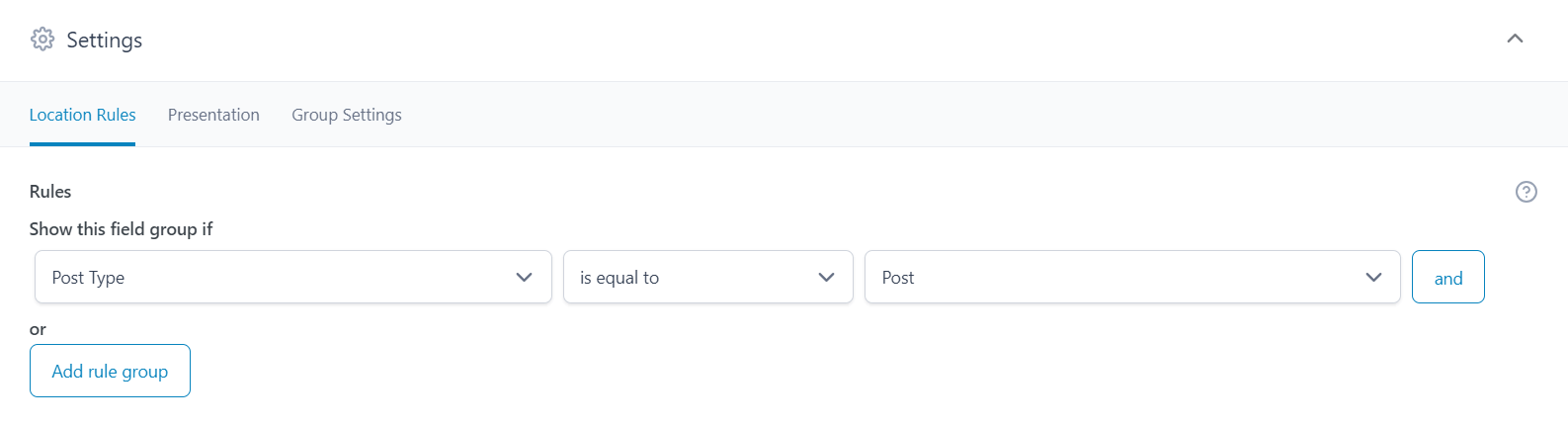 location - Advanced Custom Fields tutorial.