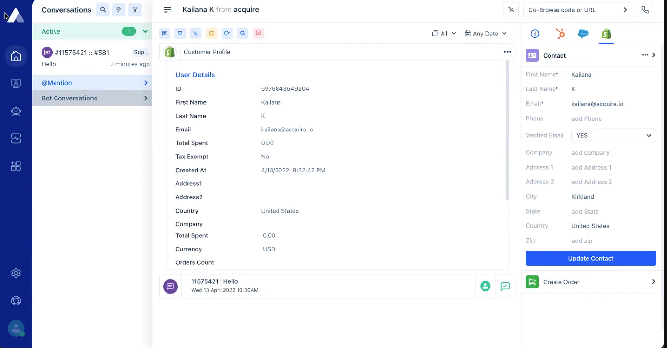 Connecting a Shopify store to Acquire’s platform.