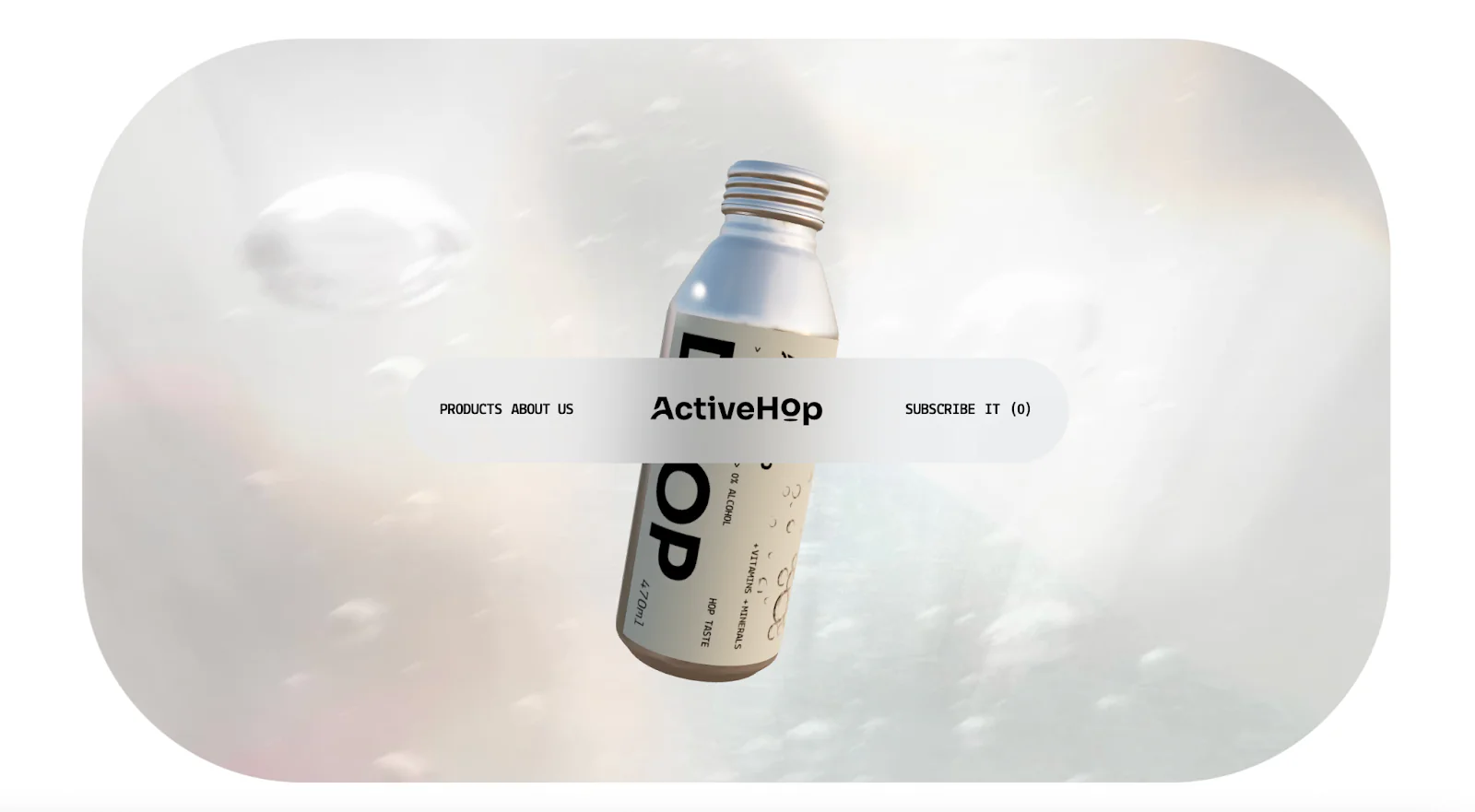 ActiveHop uses parallax scrolling and an animated product image in the center of the screen.