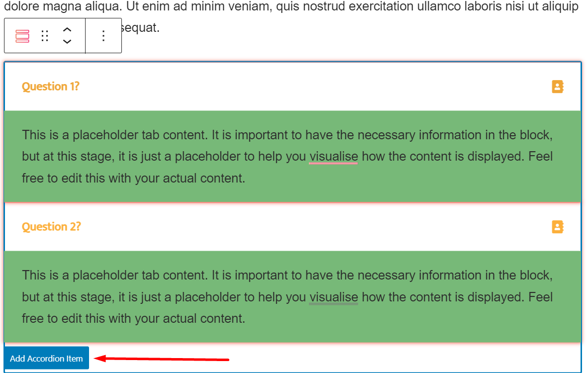 add accordion item in Otter Blocks
