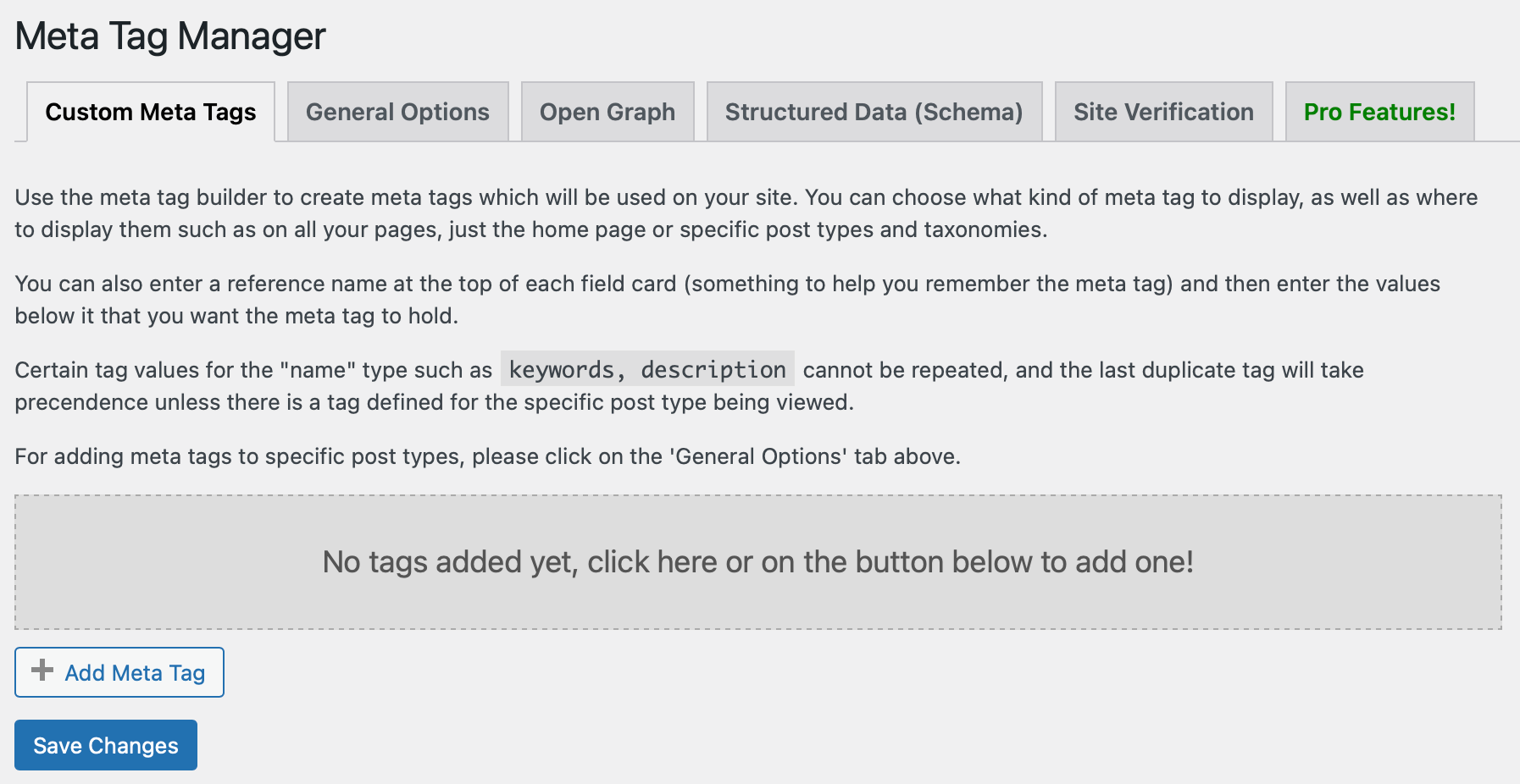 How to add meta tags in WordPress with Meta Tag Manager.