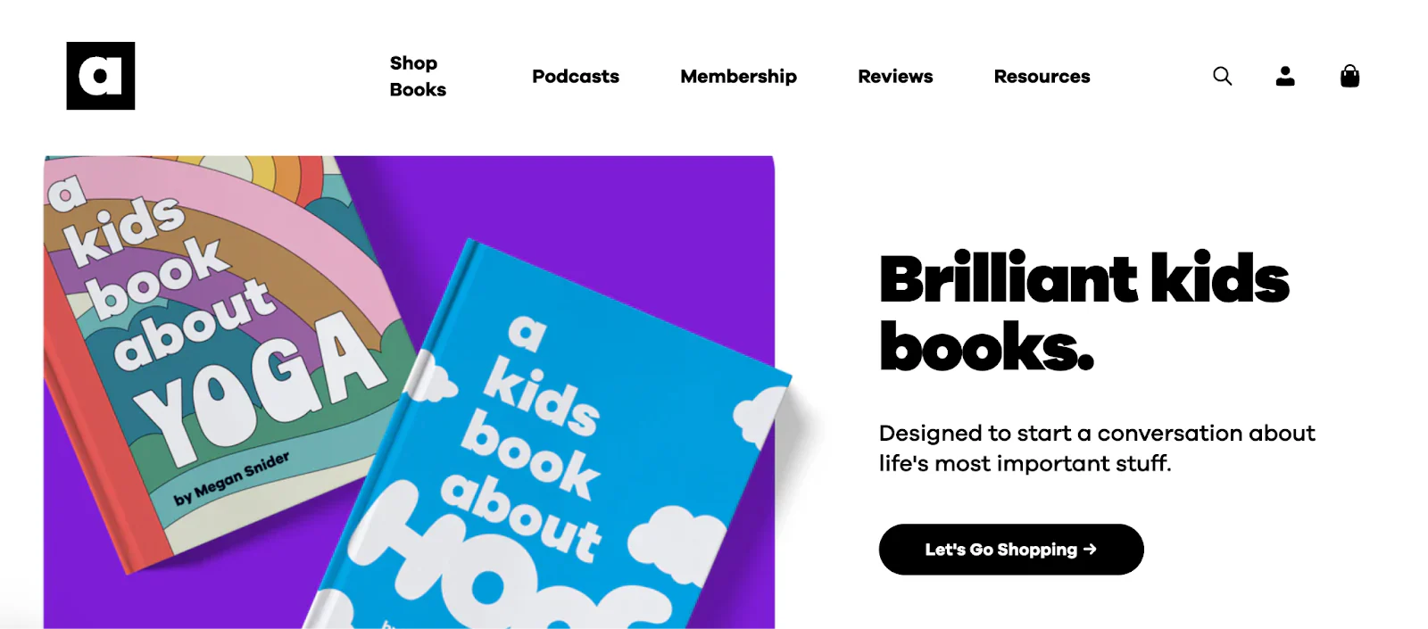 A Kids Co. home page.