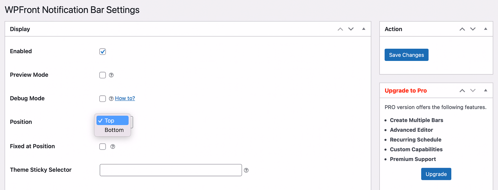 Change the position of your WordPress alert banner.