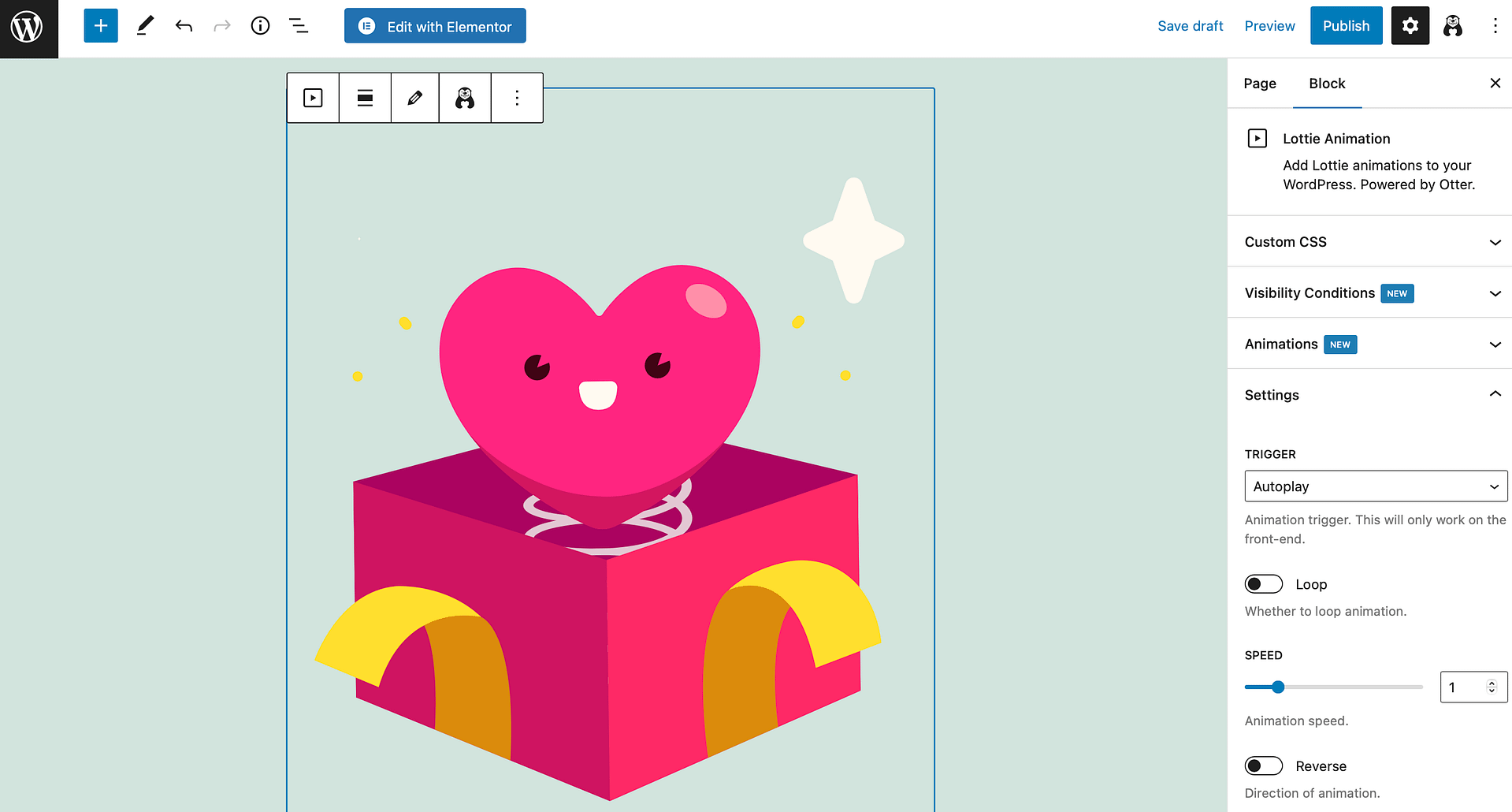 Adding Lottie Animations in WordPress with Otter Blocks